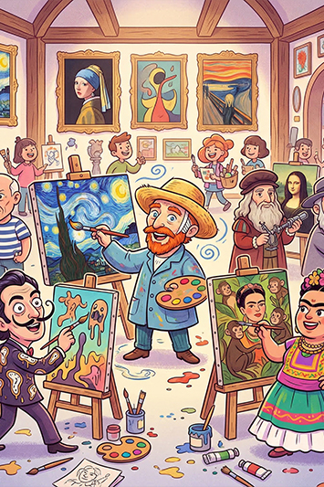 “Los grandes maestros se vuelven dibujos animados”.