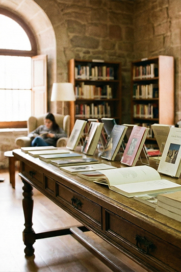 Exposición de poemarios para préstamos